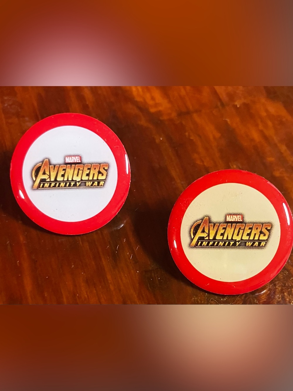 Unisex Marvel Avengers Logo— Red and white Lapel Pin Bundle/Set
